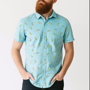 George Light Blue Banana Print Casual Shirt
